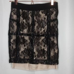 H&M Size 8 Floral Lace Over Neutral Under Skirt